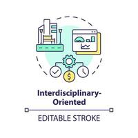 2D editable multicolor interdisciplinary oriented icon, simple isolated vector, thin line illustration representing environmental psychology. vector