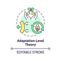 2D editable multicolor adaptation level theory icon, simple isolated vector, thin line illustration representing environmental psychology. vector