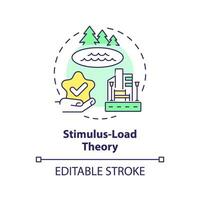 2D editable multicolor stimulus load theory icon, simple isolated vector, thin line illustration representing environmental psychology. vector