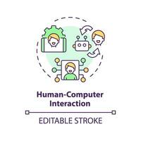 2D editable multicolor human computer interaction icon, simple isolated vector, thin line illustration representing environmental psychology. vector