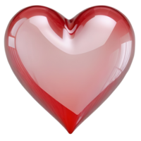 AI generated Glossy Heart. Isolated on a transparent background. png