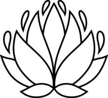 Lotus flower doodle icon Engrawing vector