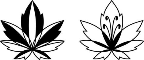 Lotus flower doodle icon Engrawing vector