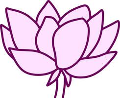 Lotus flower doodle icon Stencil vector