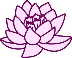 Lotus flower doodle icon Stencil vector