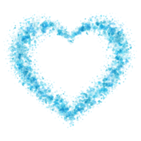 blue watercolor heart shape on transparent background png