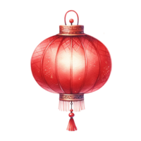 AI generated Chinese lantern clipart watercolor .AI Generate png