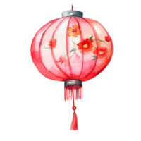 ai généré chinois lanterne clipart aquarelle .ai produire png