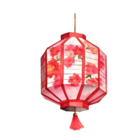 ai généré chinois lanterne clipart aquarelle .ai produire png