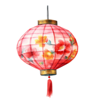 AI generated Chinese lantern clipart watercolor .AI Generate png