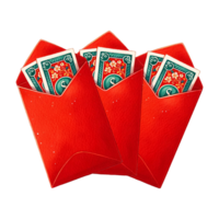 ai généré chinois rouge poche clipart aquarelle .ai produire png