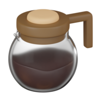 Brewing Coffee Pot Icon for Stylish Kitchen Designs. 3D render png