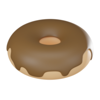 3d chocolate envidraçado rosquinha ícone para doce criações. 3d render png