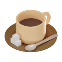 Coffee Mug for Stylish Caffeine Boost. 3D render png