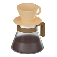 café filtro gotejador para seu à moda fermentação ritual. 3d render png