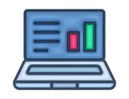 ein 3d Laptop Bar Diagramm Aufkleber auf ein transparent Hintergrund png