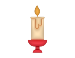 a 3d Christmas Candle on a transparent background png