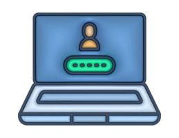 een 3d laptop wachtwoord sticker Aan een transparant achtergrond png