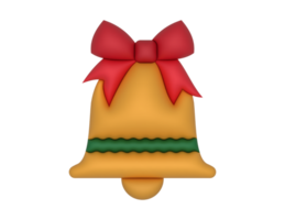 a 3d Christmas Bell on a transparent background png