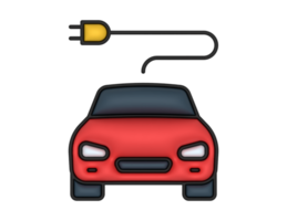 a 3d Electric Car Sticker on a transparent background png