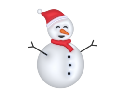a 3d Christmas Snowman on a transparent background png