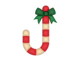 a 3d Candy Cane on a transparent background png