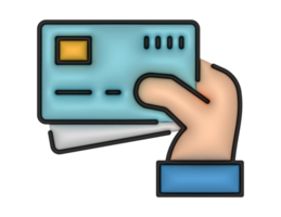 a 3d Payment Method And Hand on a transparent background png