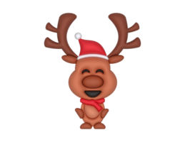 ein 3d Santa claus Rentier auf ein transparent Hintergrund png