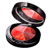 Red eye shadow isolated side view. Watercolor makeup. For postcards and banner. png