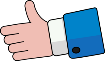 Thumb up hand icon flat business man vector illustration png