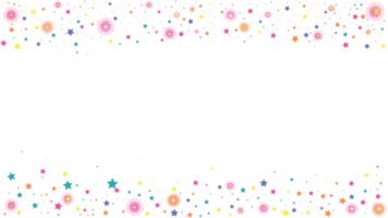 Background with confetti colorful falling stars 2 sides transparent png