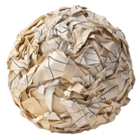 ai généré froissé papier Balle isolé sur transparent Contexte. png