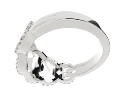 diamante anel isolado em fundo. 3d Renderização - ilustração png