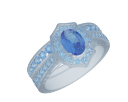 diamant bague isolé sur Contexte. 3d le rendu - illustration png