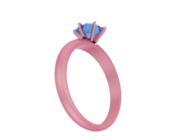 diamant ring geïsoleerd Aan achtergrond. 3d renderen - illustratie png