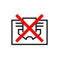 Do not cover sign prohibition symbol vector image. Simple line icon