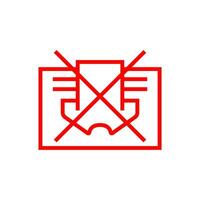 Do not cover sign prohibition symbol vector image. Simple Red line icon