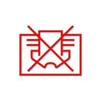 Do not cover sign prohibition symbol vector image. Simple Red line icon