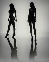 AI generated Silhouette of beautiful women on a white background. ai generative photo