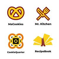 Set of vector logo design templates for restaurant, cafe, and eatery, in yellow vibes.