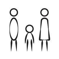 Family icons father, mother and children, thin line symbols. Editable stroke. Vector illustration EPS 10.