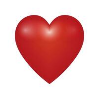 Realistic 3d design icon red heart symbol love. Vector illustration