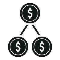 Online money graph icon simple vector. Merger direct vector