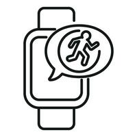 corredor reloj icono contorno vector. deporte aptitud aplicación vector