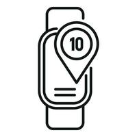 Training runner watch icon outline vector. Exertion graph vector