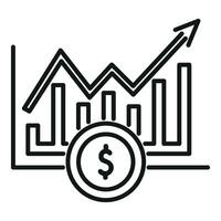 Graph chart nascent icon outline vector. Chart direct fintech vector