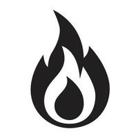 Black fire flame icon. vector