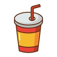 Soda in a cup icon. vector