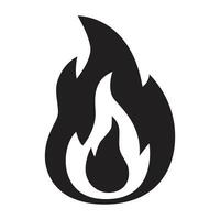 Black fire flame icon. vector