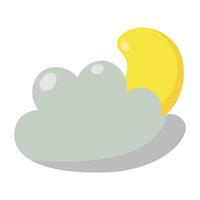 Weather forecast cloud and moon icon vector